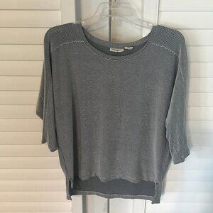Christian Siriano black/white striped scoop tee, S
